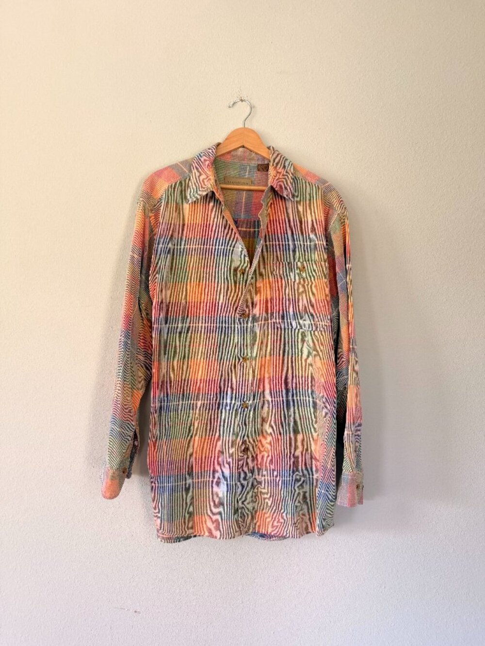 Clearwater Outfitters Rainbow Plaid Button Down Shirt - Sz L